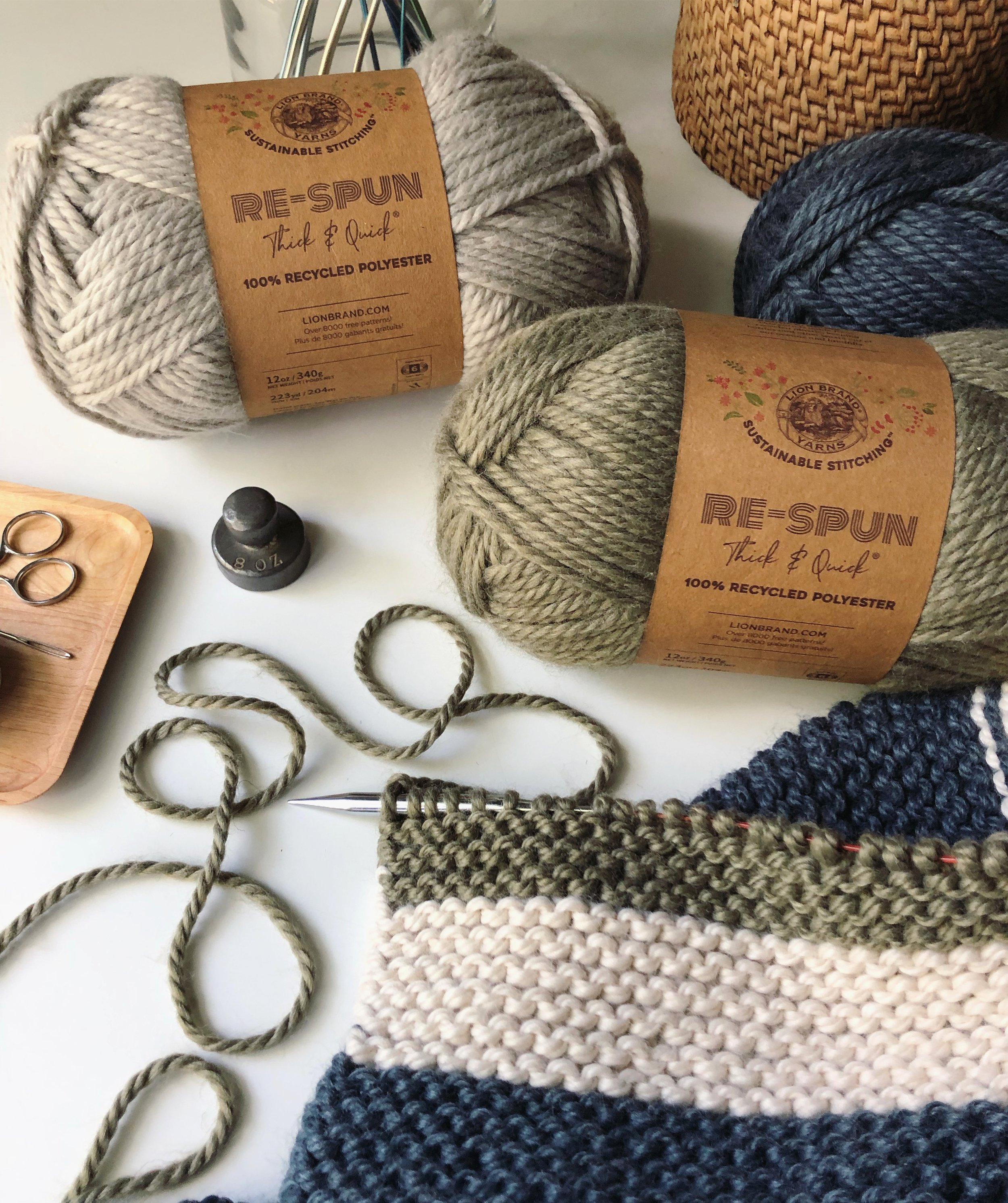 Every Now and Then Chunky Striped Blanket Knitting Pattern for Super Bulky Yarn Fifty Four Ten Studio